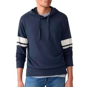 Faherty Mens XXL Navy Blue Stripe‎ Sunwashed Slub Hoodie NWT